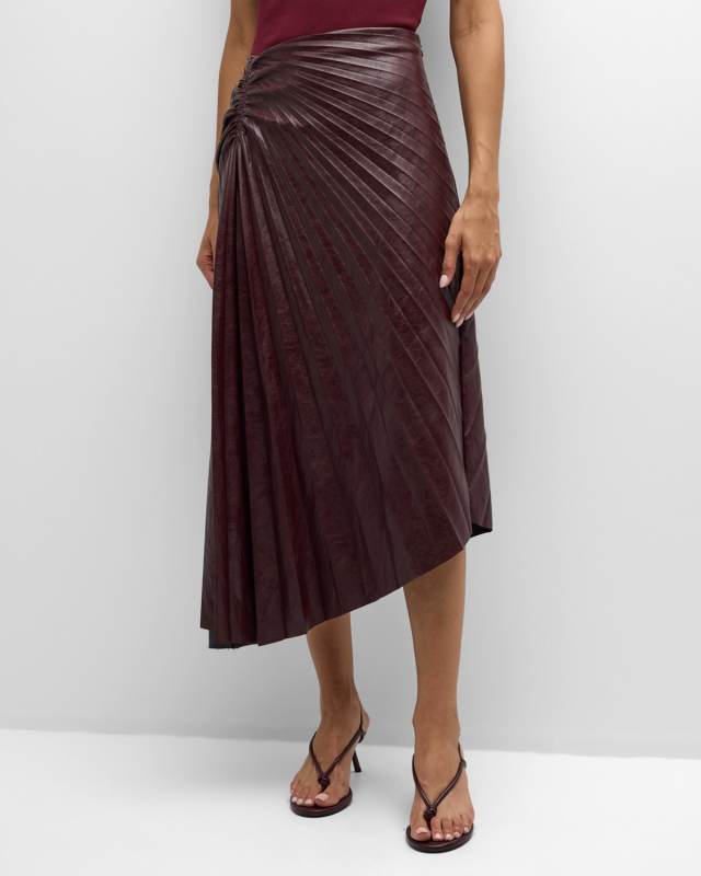 Tracy Pleated High-Low Midi Skirt