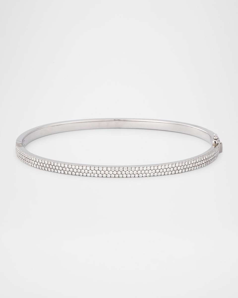 Diamond Game 18K White Gold Diamond Bangle