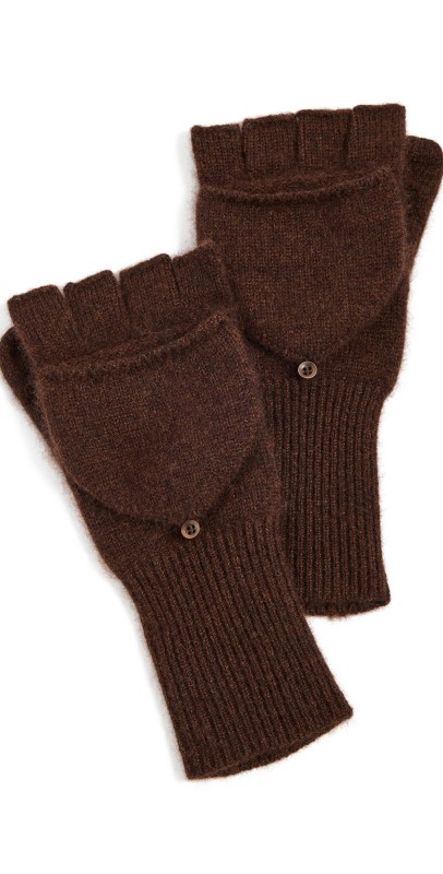 White + Warren Cashmere Pop Top Gloves True Camel