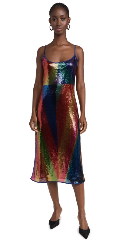 BruceGlen Sequin Spectral Gradient Slip Dress Spectral Gradient