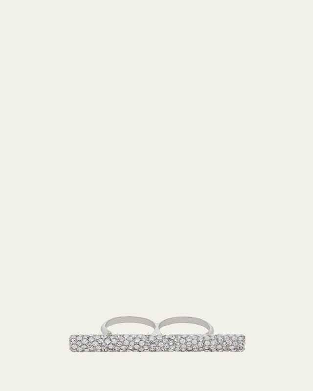 Jewelled Cross-Bar Double Ring