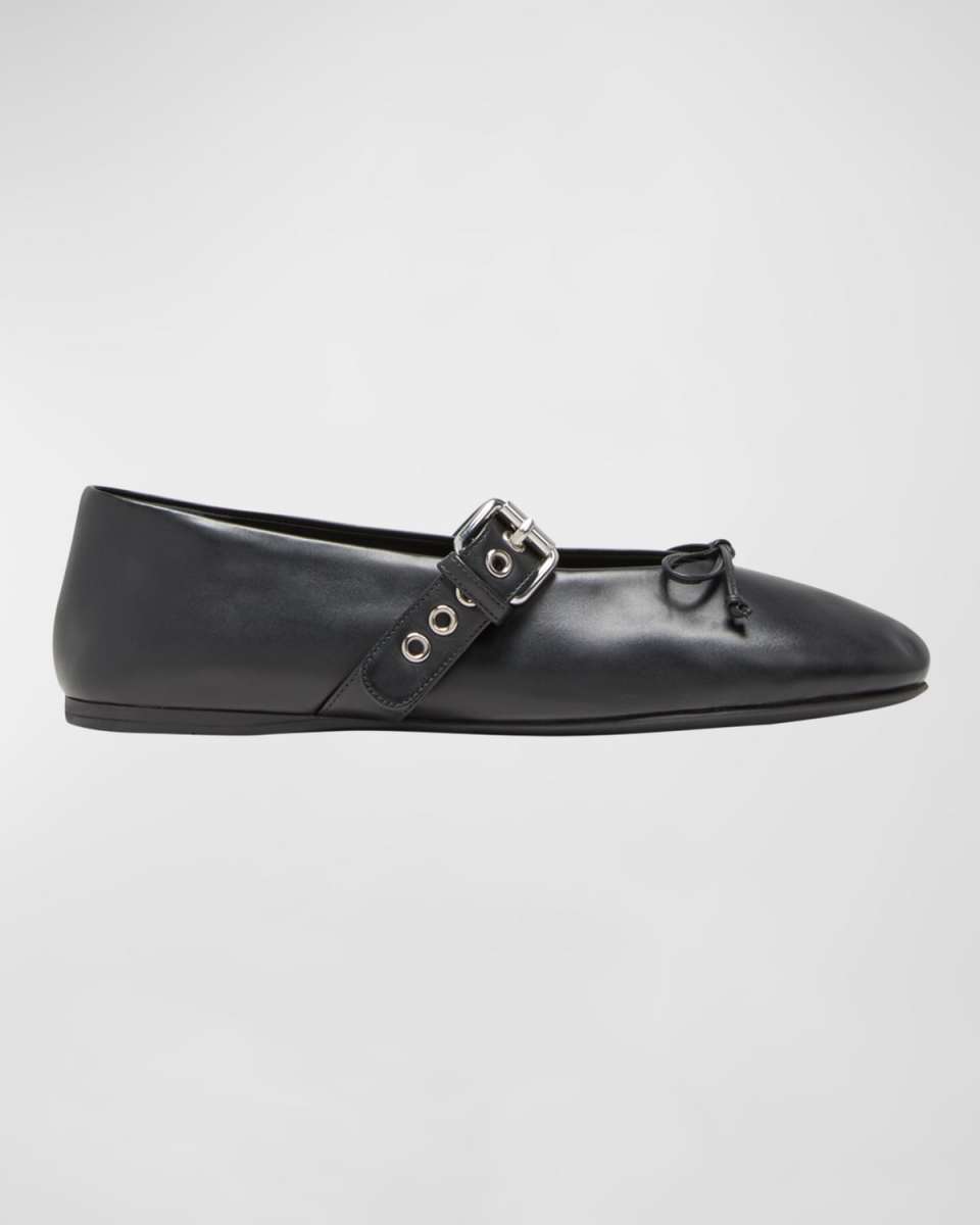 Leather Mary Jane Ballerina Flats