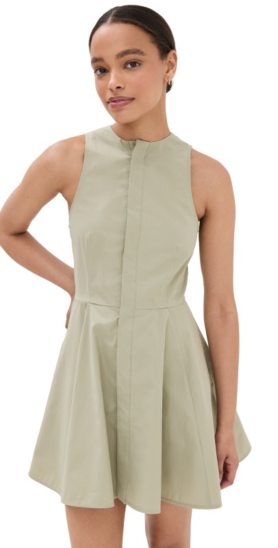 AMI Short Dress with Hidden Tab Sauge