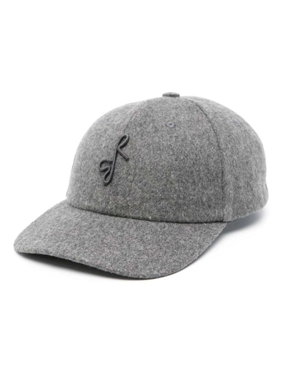 logo-embroidered felted cap
