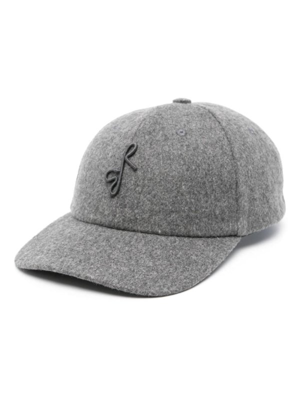 logo-embroidered felted cap