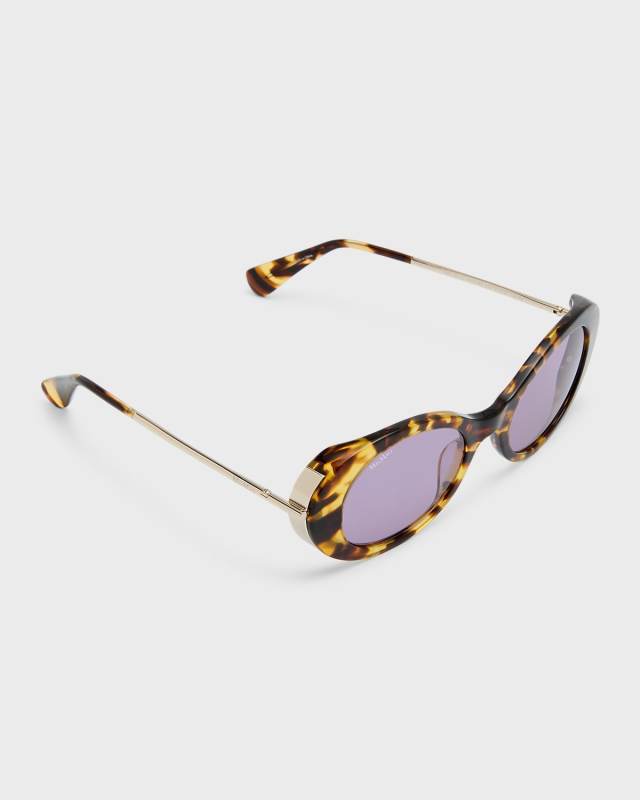 Malibu10 Acetate & Metal Round Sunglasses