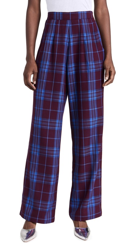 Chloe Kristyn Sade Pants Cabernet/Blue Plaid