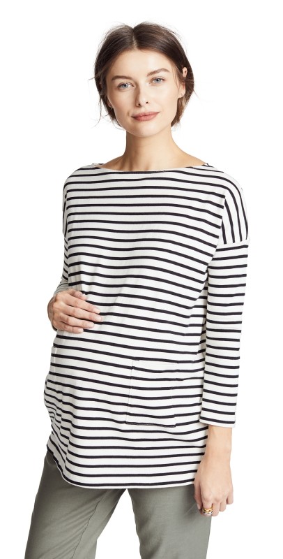 HATCH The Bateau Top Black & White Stripe