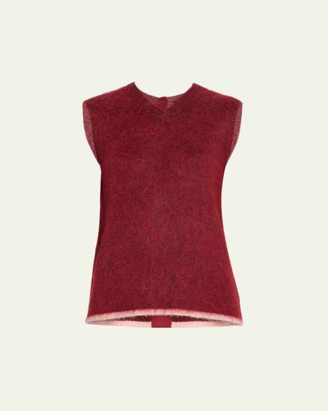 Yasemin Open-Back Brushed Alpaca Vest