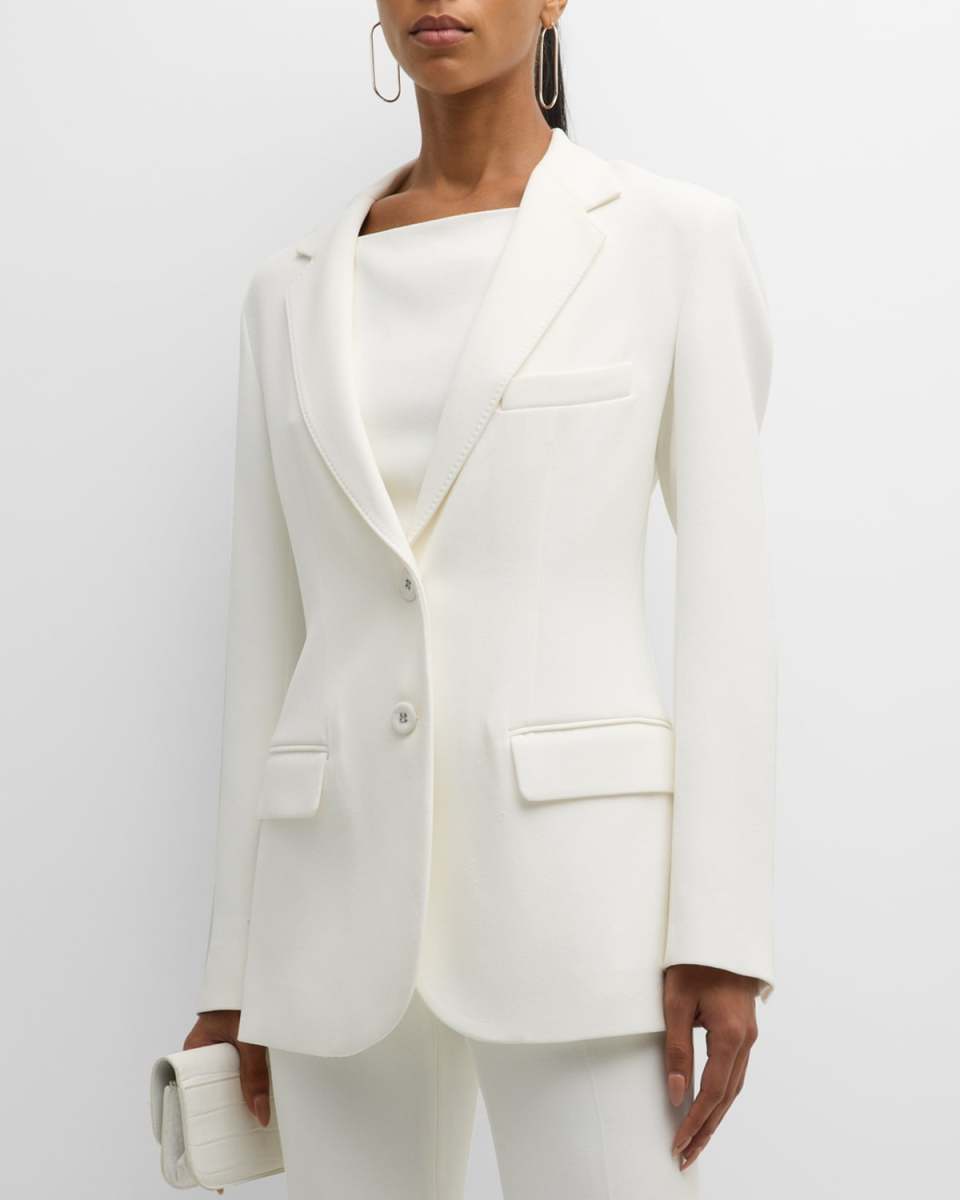 Single-Breasted Blazer Jacket with Slightly Boxy Fit