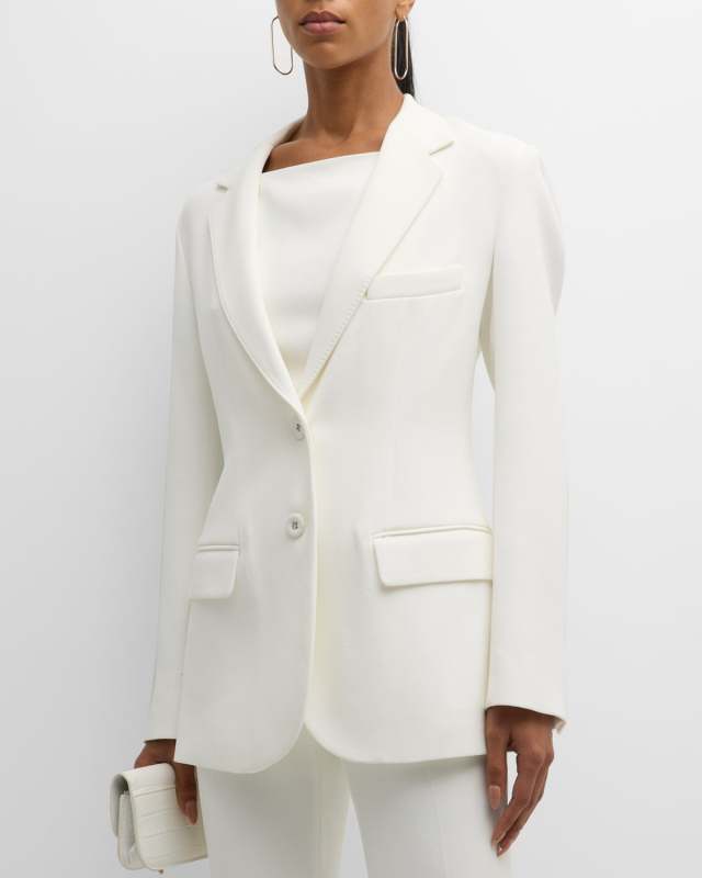 Single-Breasted Blazer Jacket with Slightly Boxy Fit