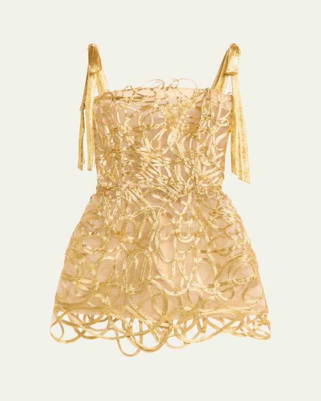 Metallic Cord Mini Dress