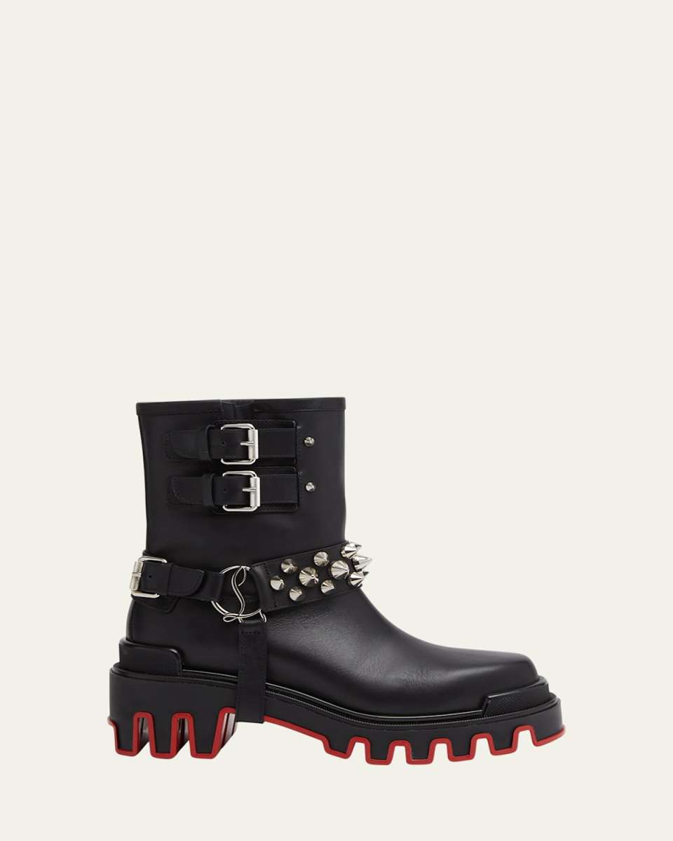Dune Spike Harness Red Sole Biker Booties
