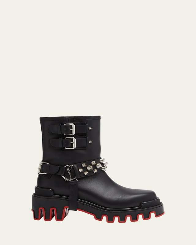 Dune Spike Harness Red Sole Biker Booties