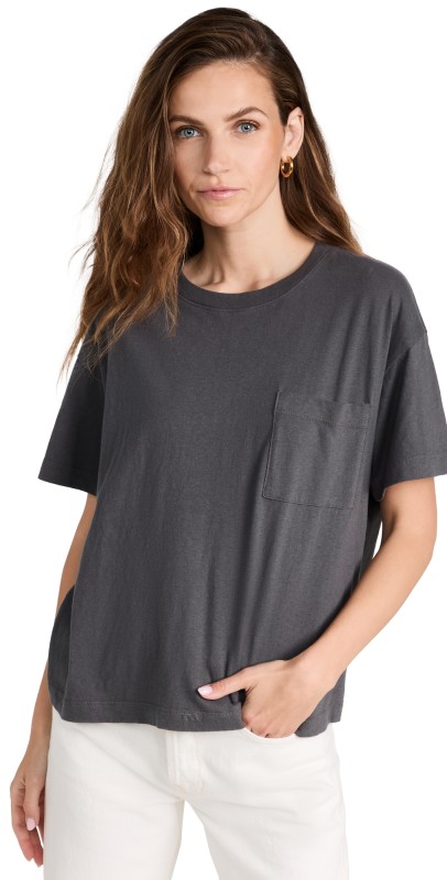 Jenni Kayne Vintage Pocket Tee Charcoal