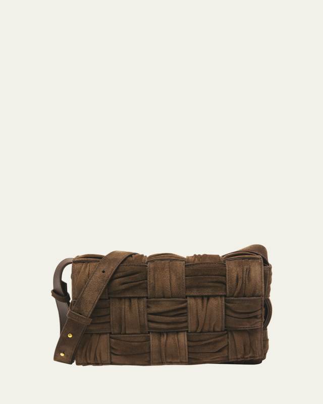 Cassette Plisse Suede Crossbody Bag