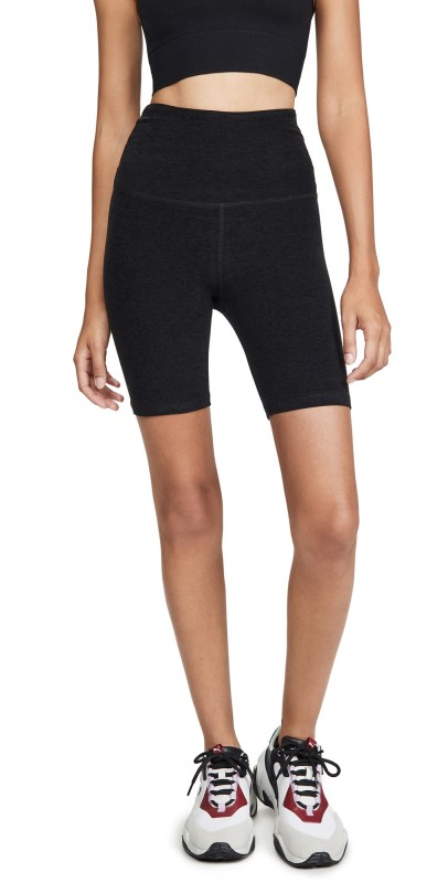 Beyond Yoga High Waisted Biker Shorts Darkest Night