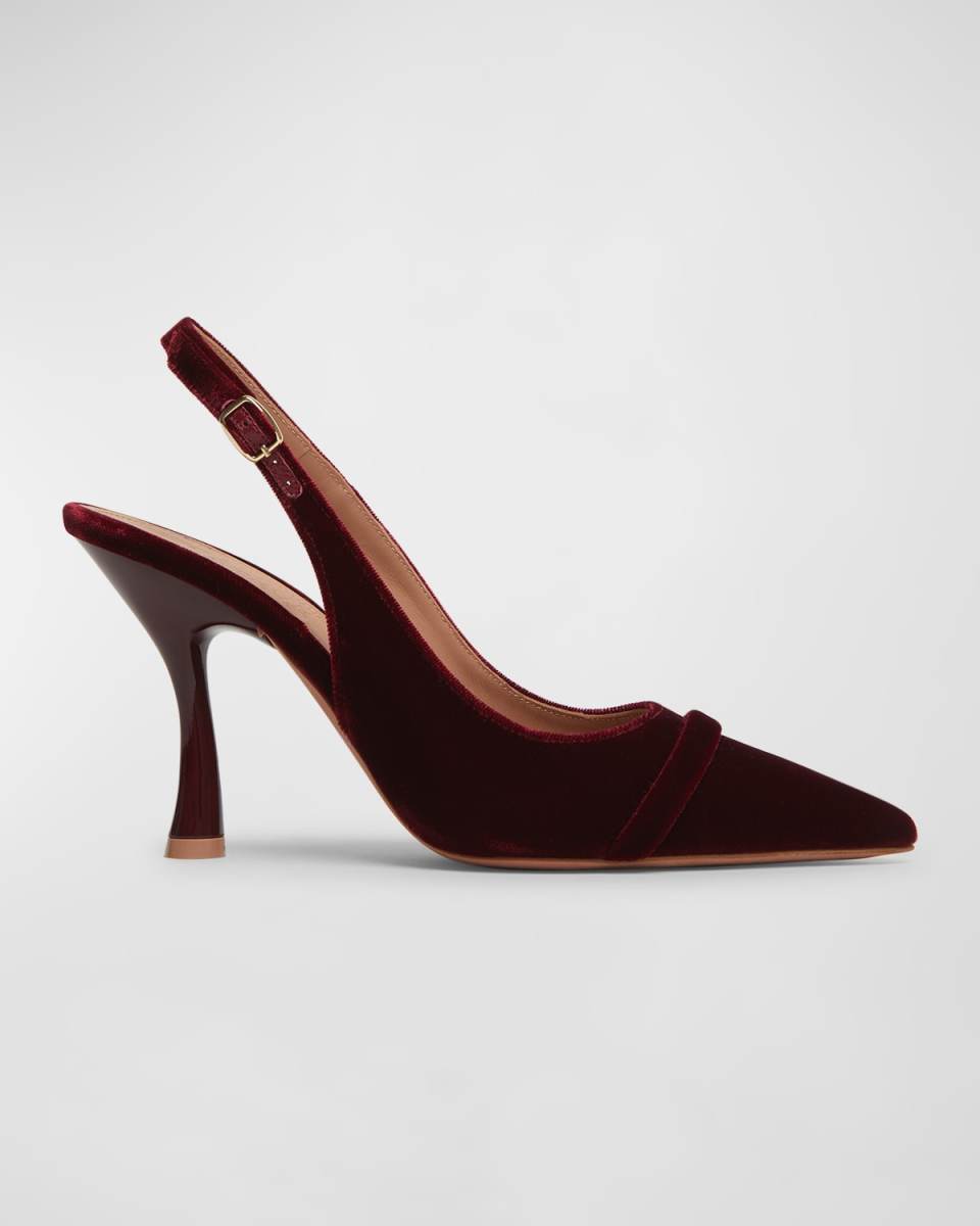 Velvet Band Slingback Stiletto Pumps