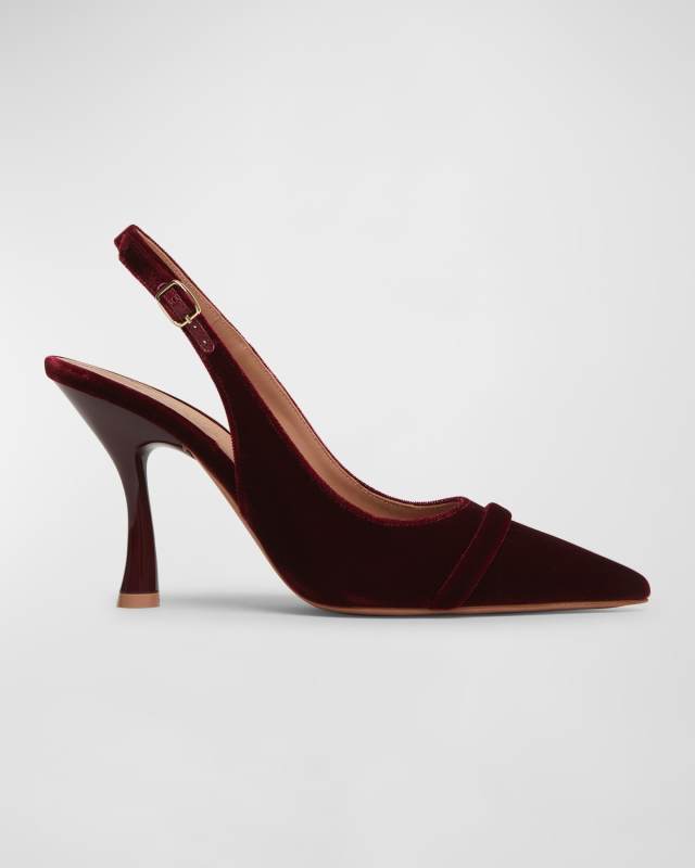 Velvet Band Slingback Stiletto Pumps