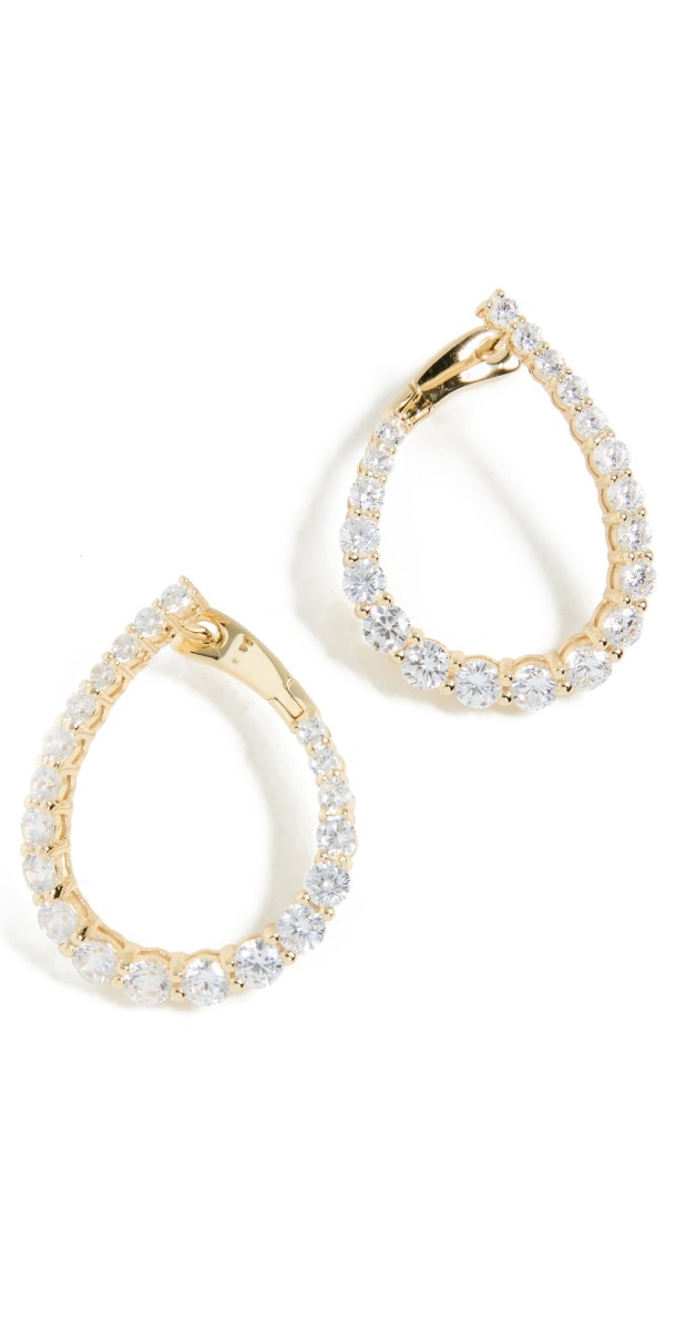 SHASHI Pave Twist Hoops Gold