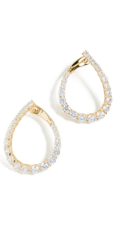 SHASHI Pave Twist Hoops Gold