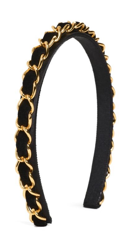 Jennifer Behr Kason Headband Black/Gold