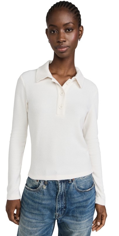 LNA Marta Waffle Top Egret