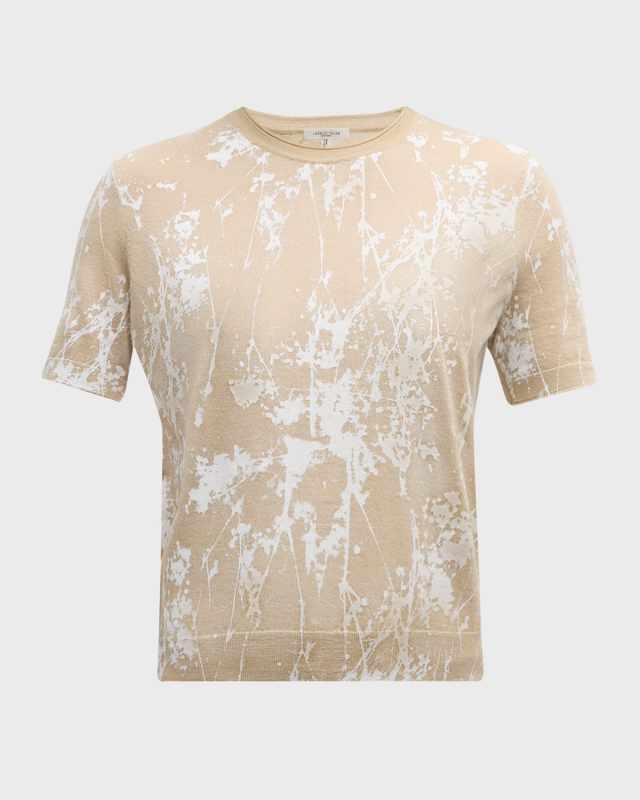 Fine Gauge Cashmere Shadow-Print Sweater