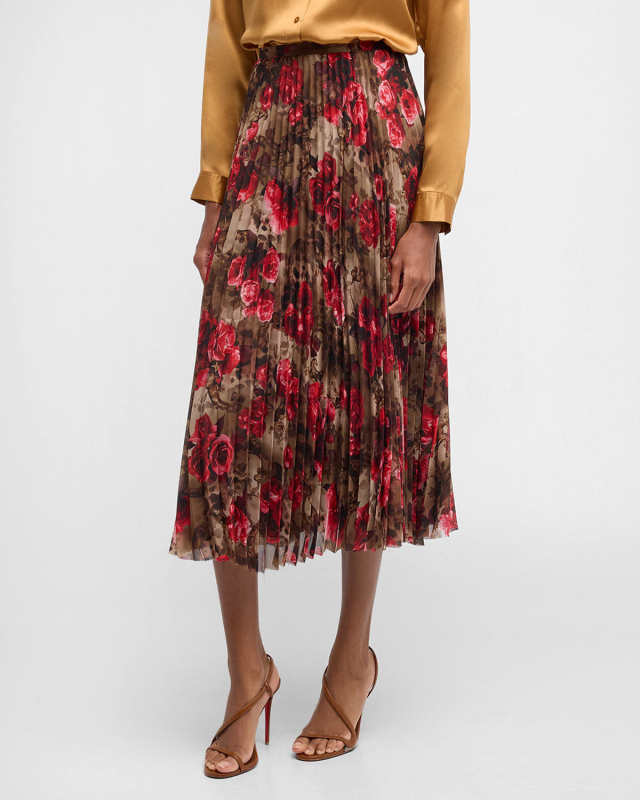 Fernanda Pleated Midi Skirt