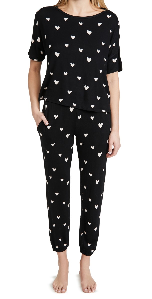 Honeydew Intimates Sun Lover Lounge Set Black Hearts