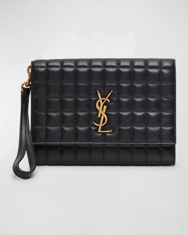 Cassandra YSL Quilted Leather Wristlet Pouch