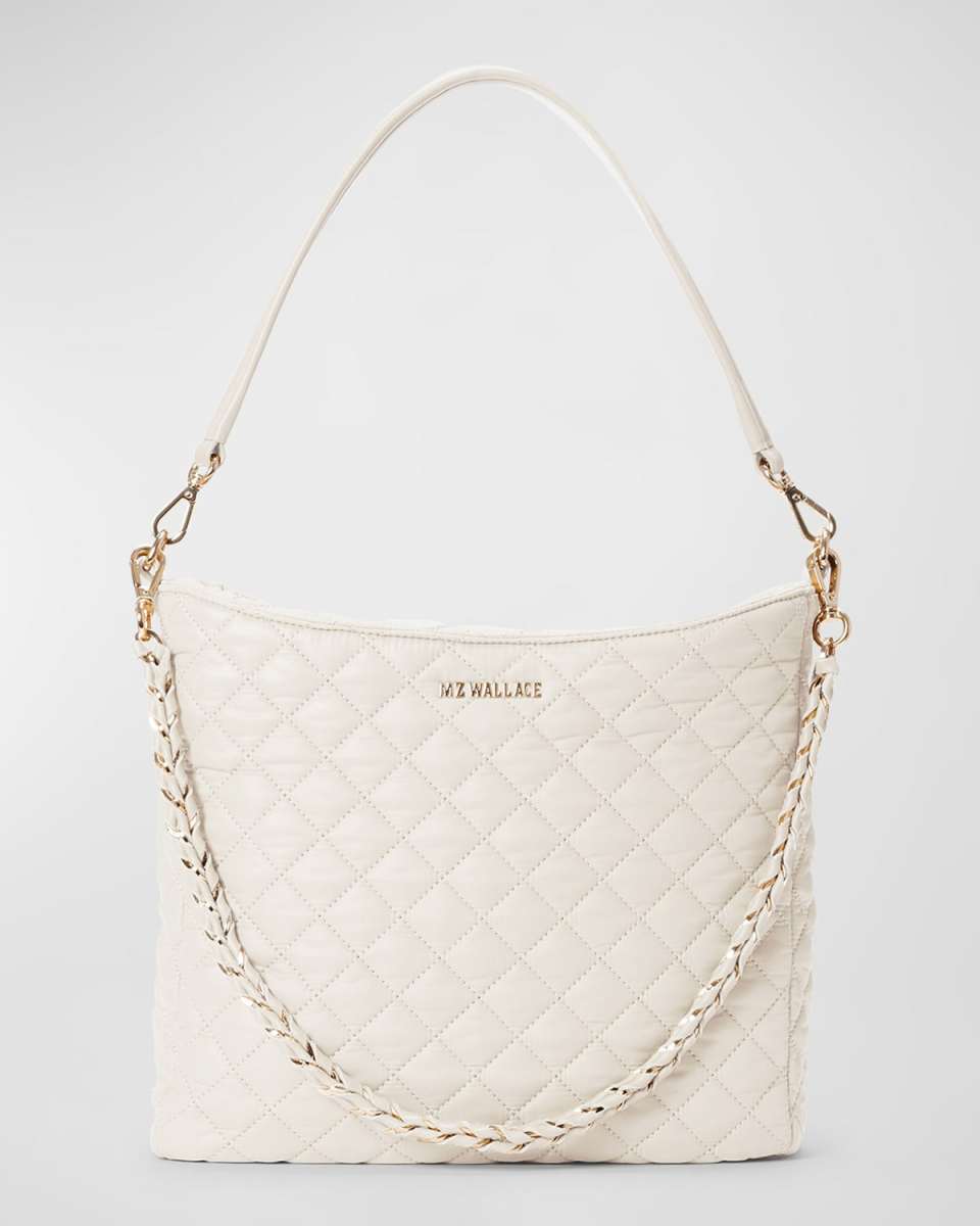 Crosby Zip Quilted Nylon Hobo Bag