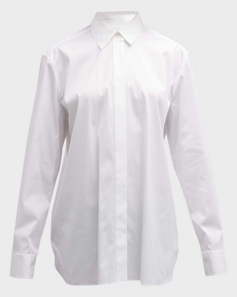 Classic Button-Front Boyfriend Shirt