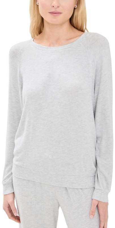 Eberjey Cozy Time Crew Neck Pullover Lt. Heather Grey