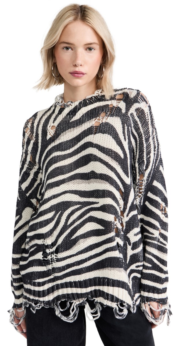 R13 Zebra Oversizedweater Zebra Print