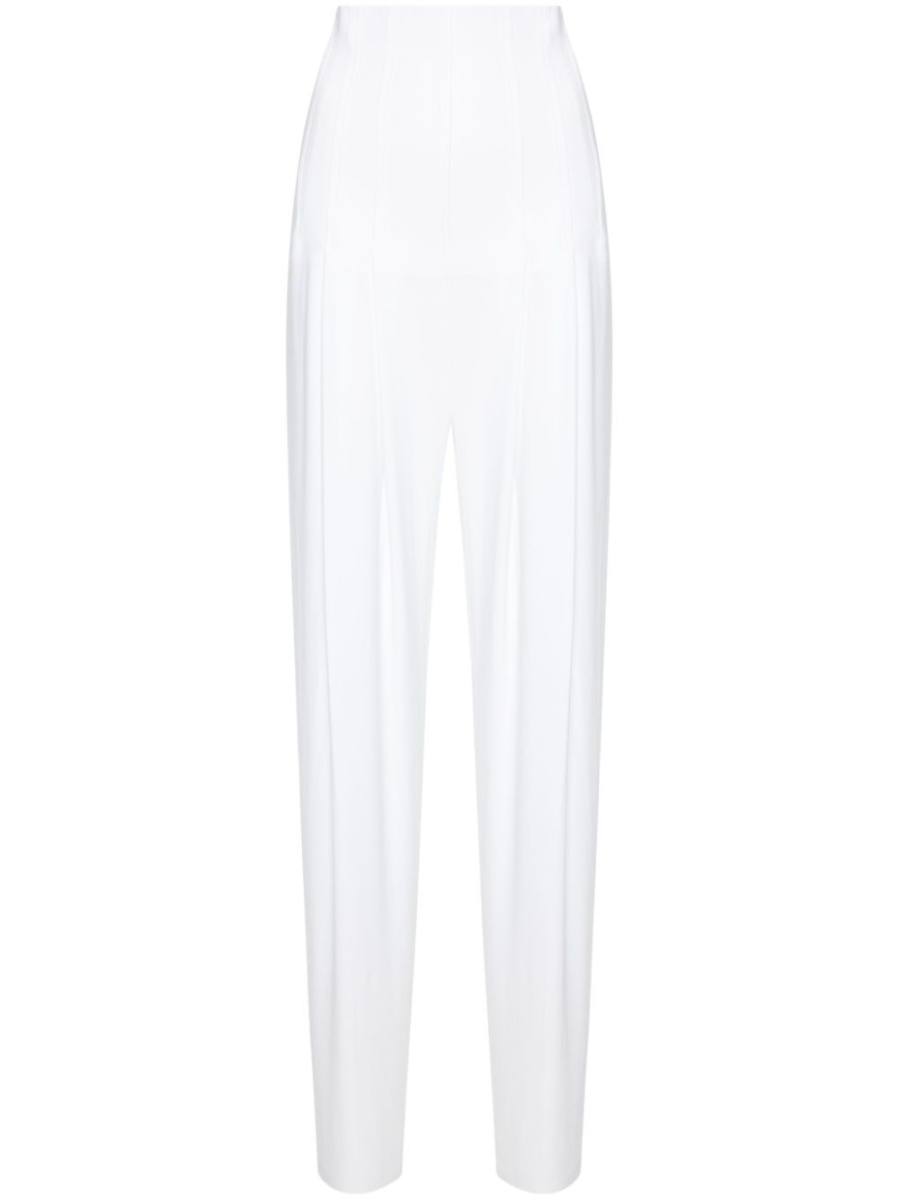 pleated high-waisted trousers