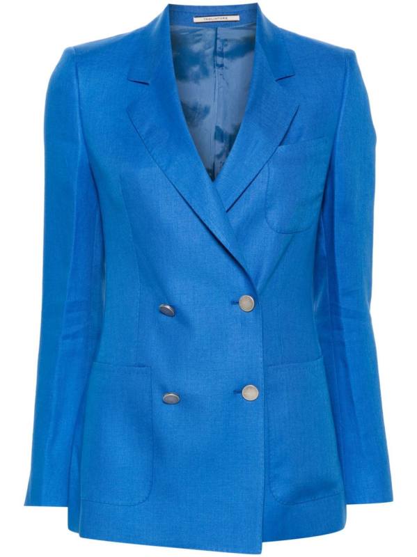 double-breasted linen blazer