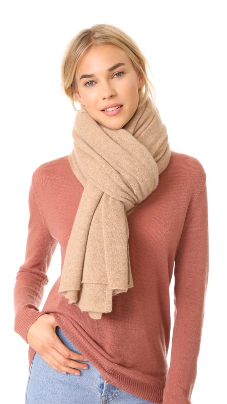 White + Warren Cashmere Travel Wrap Scarf True Camel