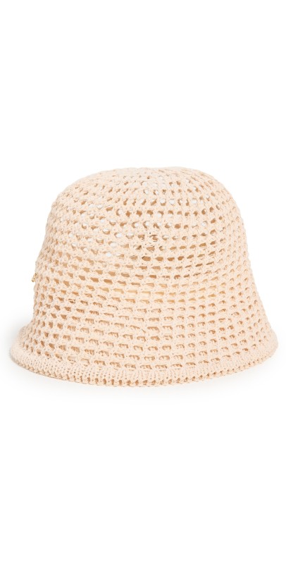 Lele Sadoughi Open Weave Bucket Hat Natural