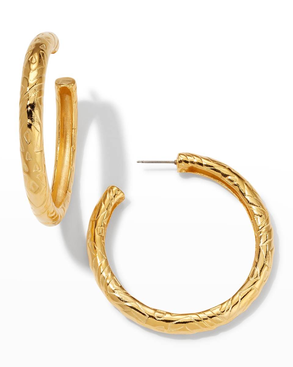 Textured Gold Hoop Earrings