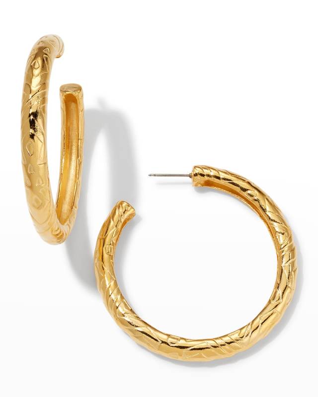 Textured Gold Hoop Earrings
