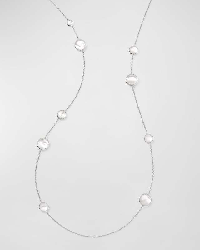 Mixed Multi Stone Station Necklace in Sterling Silver