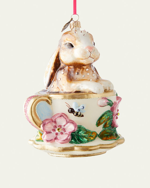 Bunny Teacup Christmas Ornament