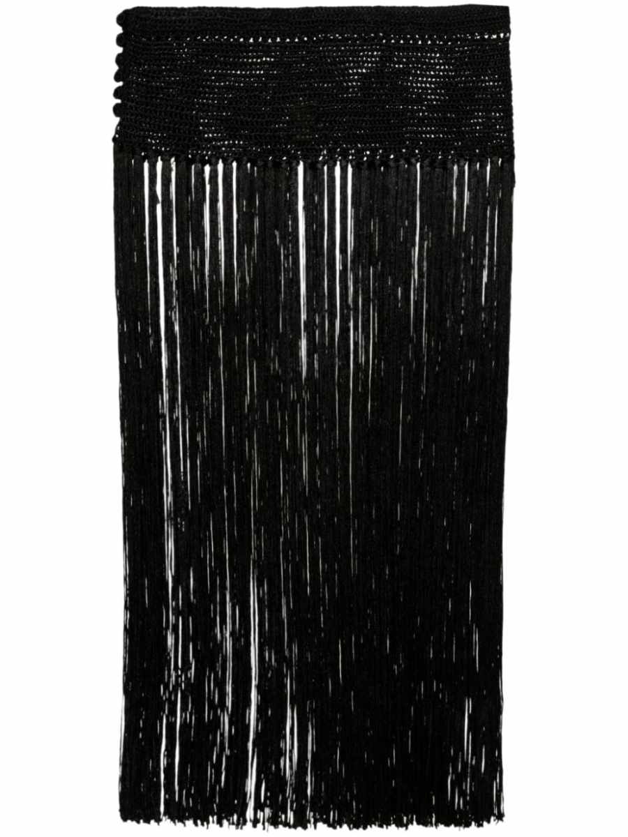 crochet fringed skirt