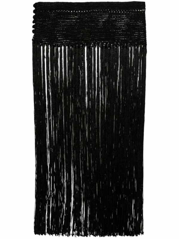 crochet fringed skirt