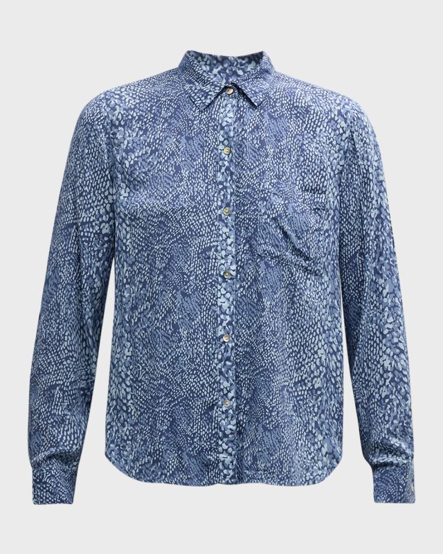 Josephine Python Button-Front Shirt