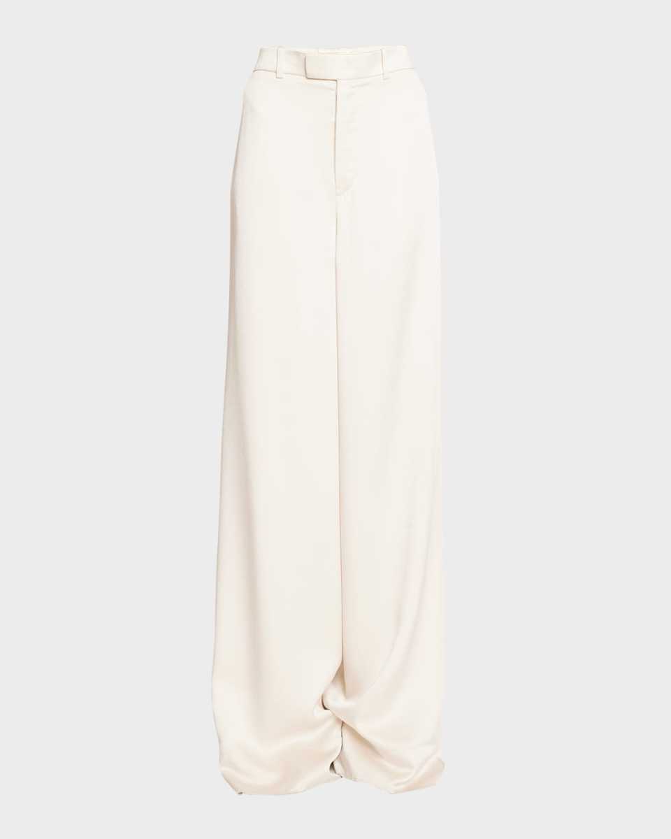 Satin Wide-Leg Trousers