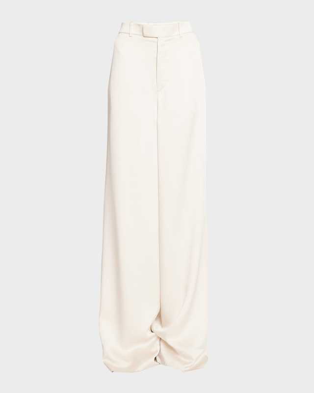 Satin Wide-Leg Trousers