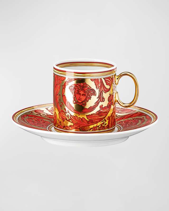 Medusa Garland Demitasse Cup & Saucer, 3 oz.