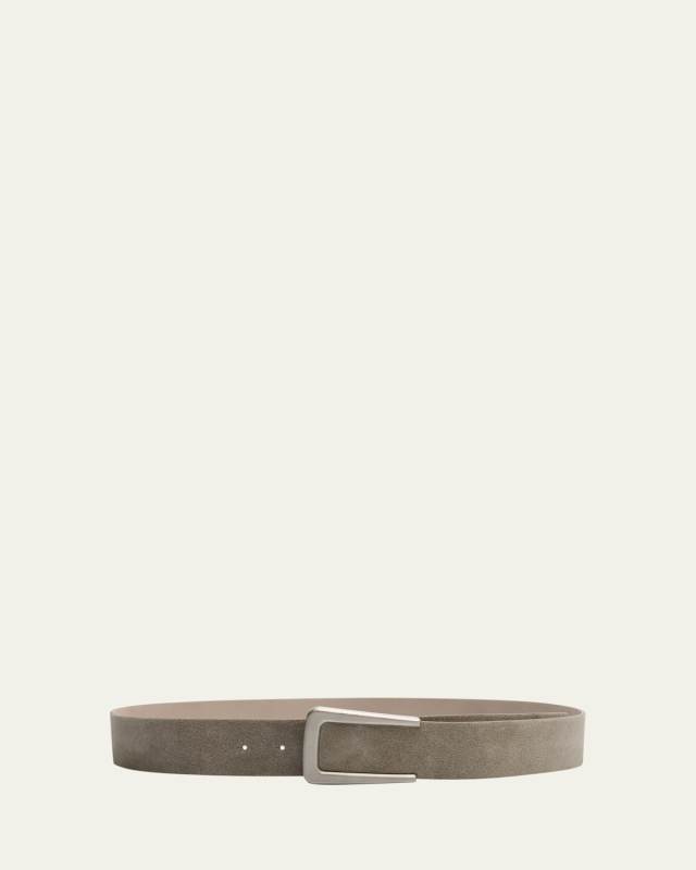 Suede Belt with Substantial Buckl